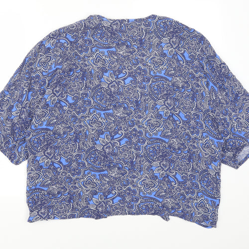 New Look Womens Blue Geometric  Kimono Jacket Size 12