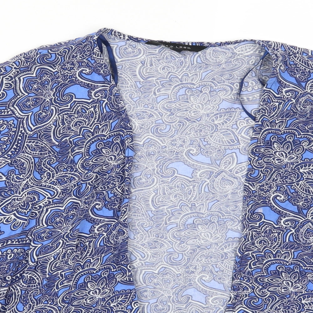 New Look Womens Blue Geometric  Kimono Jacket Size 12