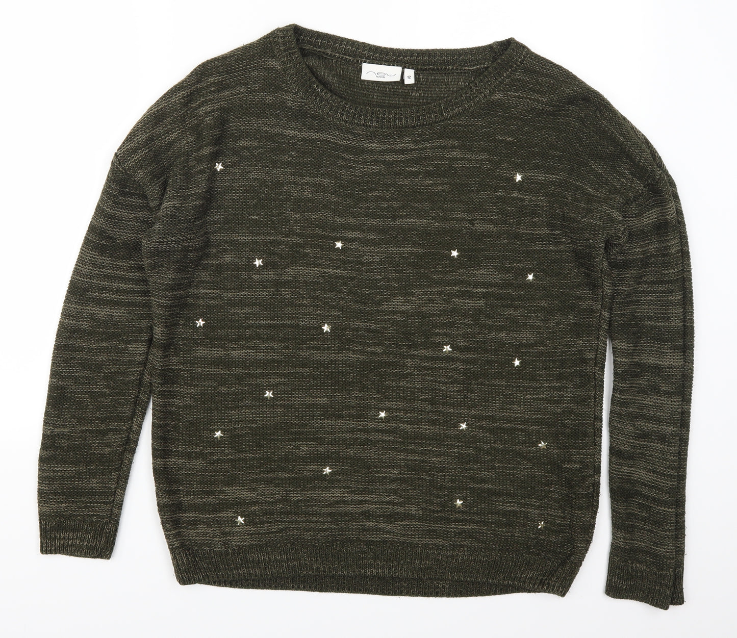 New Look Womens Green   Pullover Jumper Size 12  - Stars