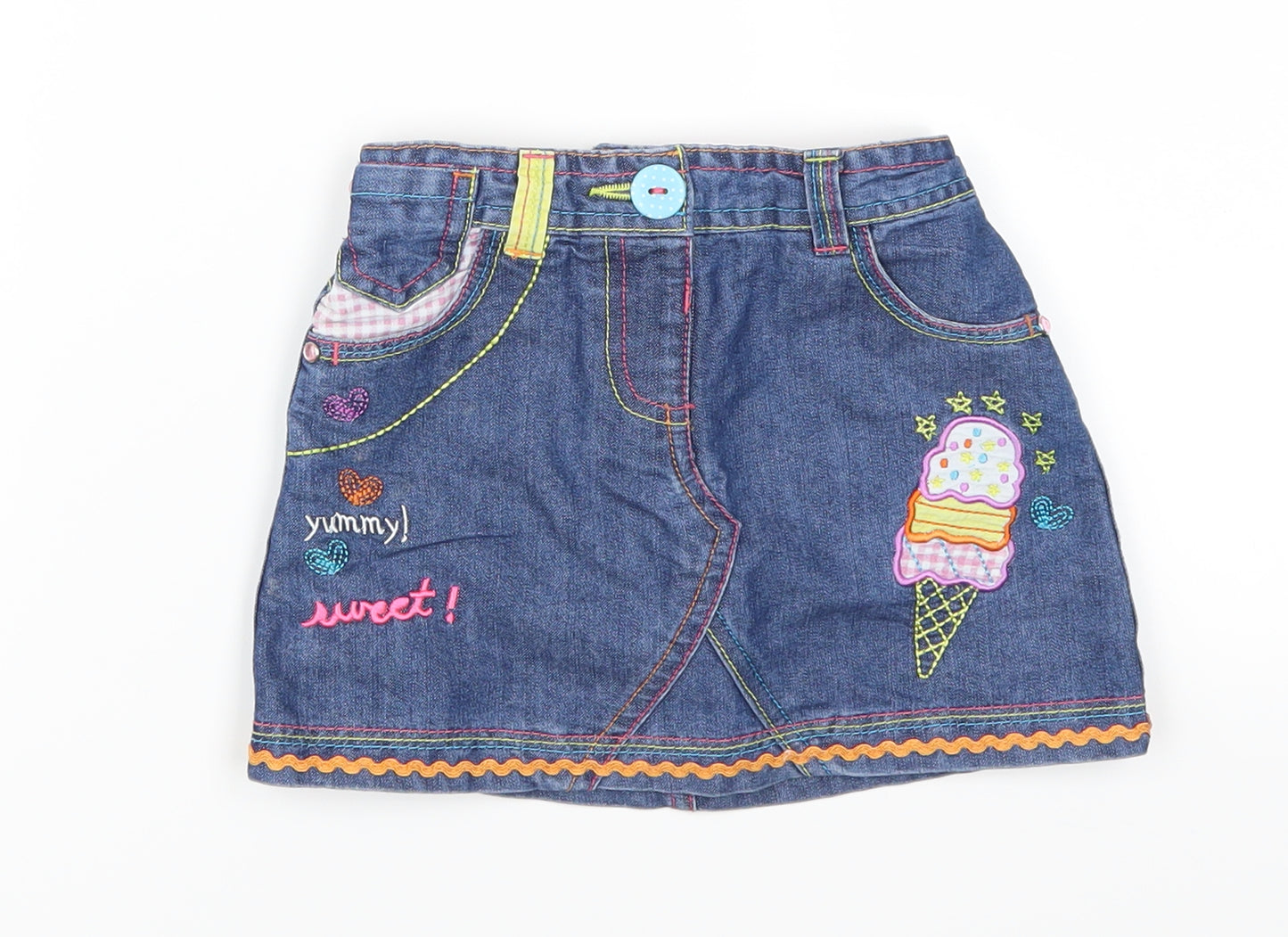 Dunnes Girls Blue  Denim A-Line Skirt Size 18-24 Months  - Yummy Sweet Ice Cream