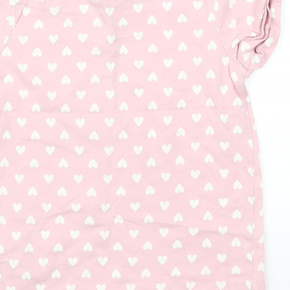TU Girls Pink Geometric  Basic T-Shirt Size 2-3 Years  - Love Hearts