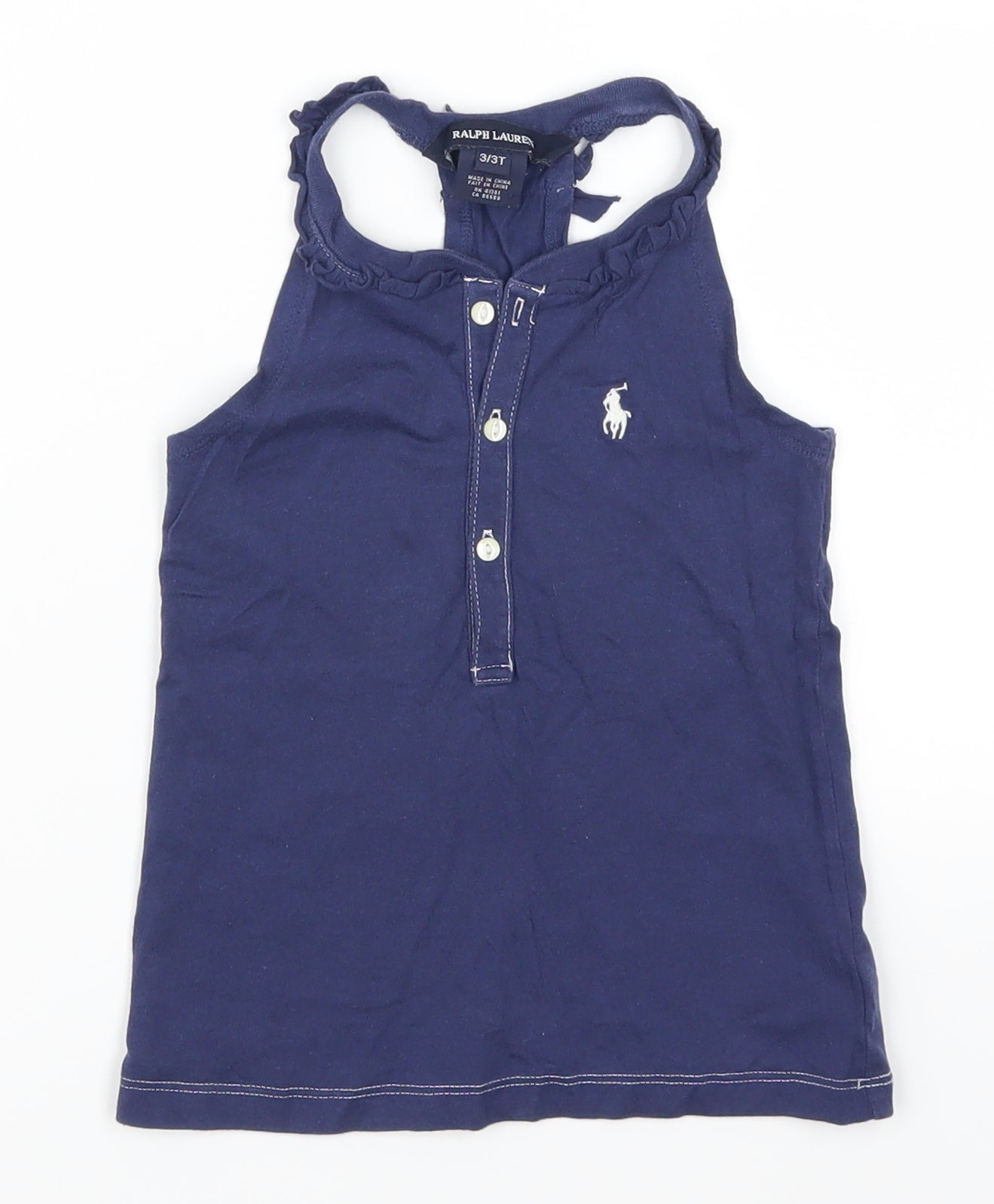 Ralph Lauren Girls Blue   Basic Tank Size 3 Years