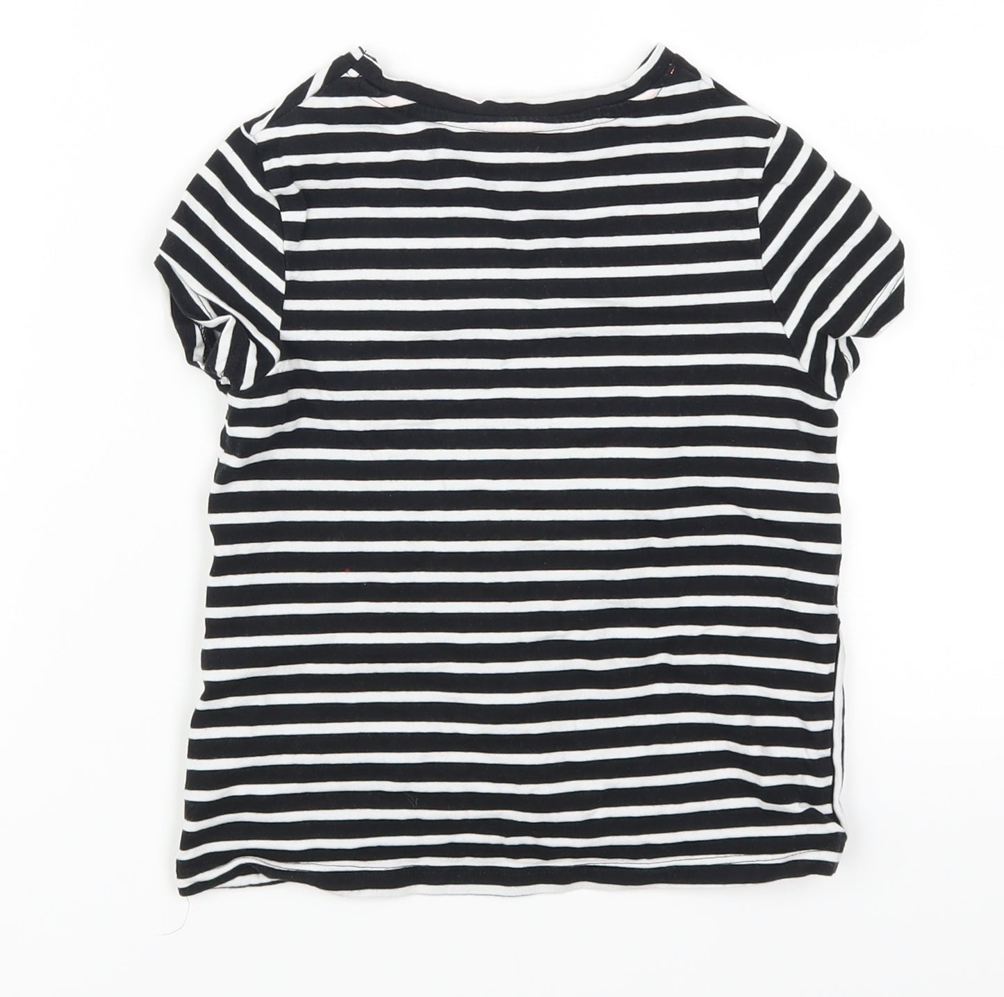 George Girls Black Striped  Basic T-Shirt Size 6-7 Years