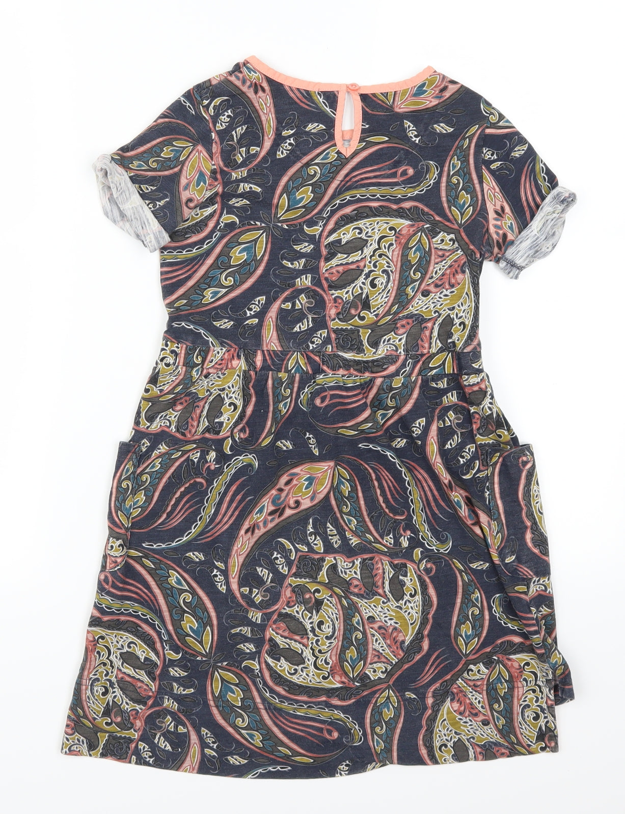 NEXT Girls Blue Geometric  Skater Dress  Size 8 Years