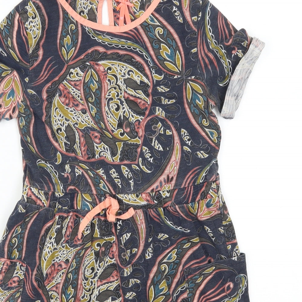 NEXT Girls Blue Geometric  Skater Dress  Size 8 Years