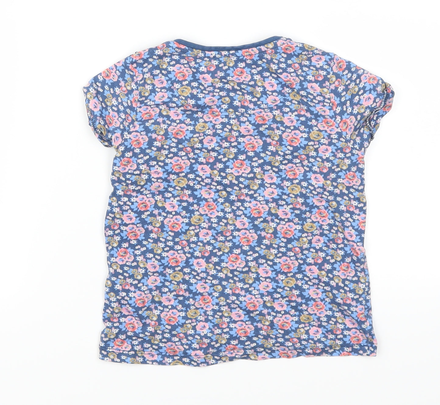 George Girls Blue Floral  Basic T-Shirt Size 2-3 Years