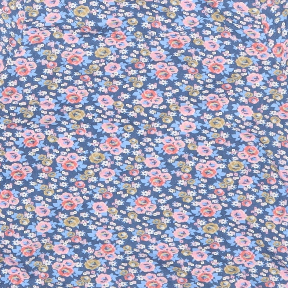 George Girls Blue Floral  Basic T-Shirt Size 2-3 Years