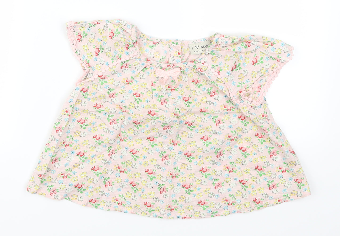 NEXT Girls Pink Floral  Basic T-Shirt Size 18-24 Months