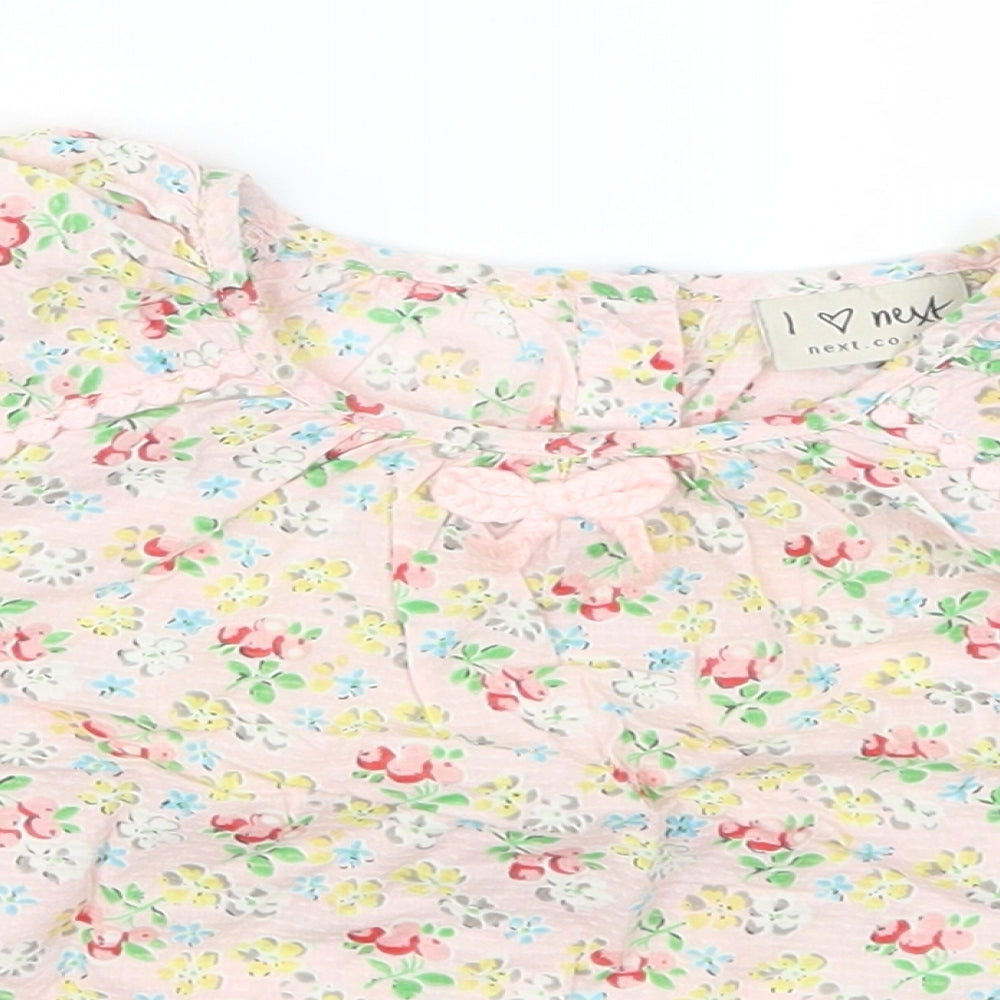 NEXT Girls Pink Floral  Basic T-Shirt Size 18-24 Months