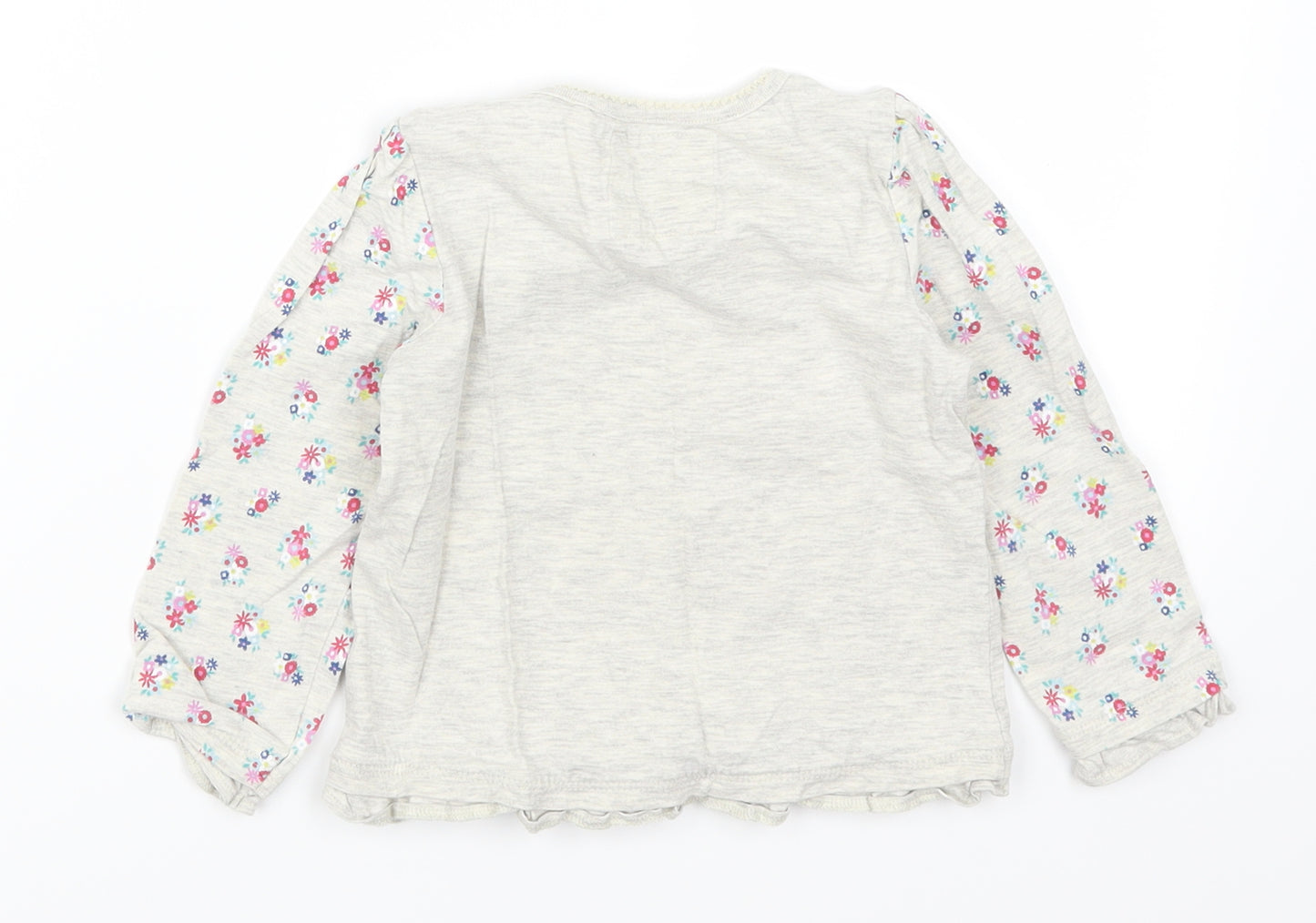 TU Girls Grey Floral  Basic T-Shirt Size 18-24 Months  - Bunny