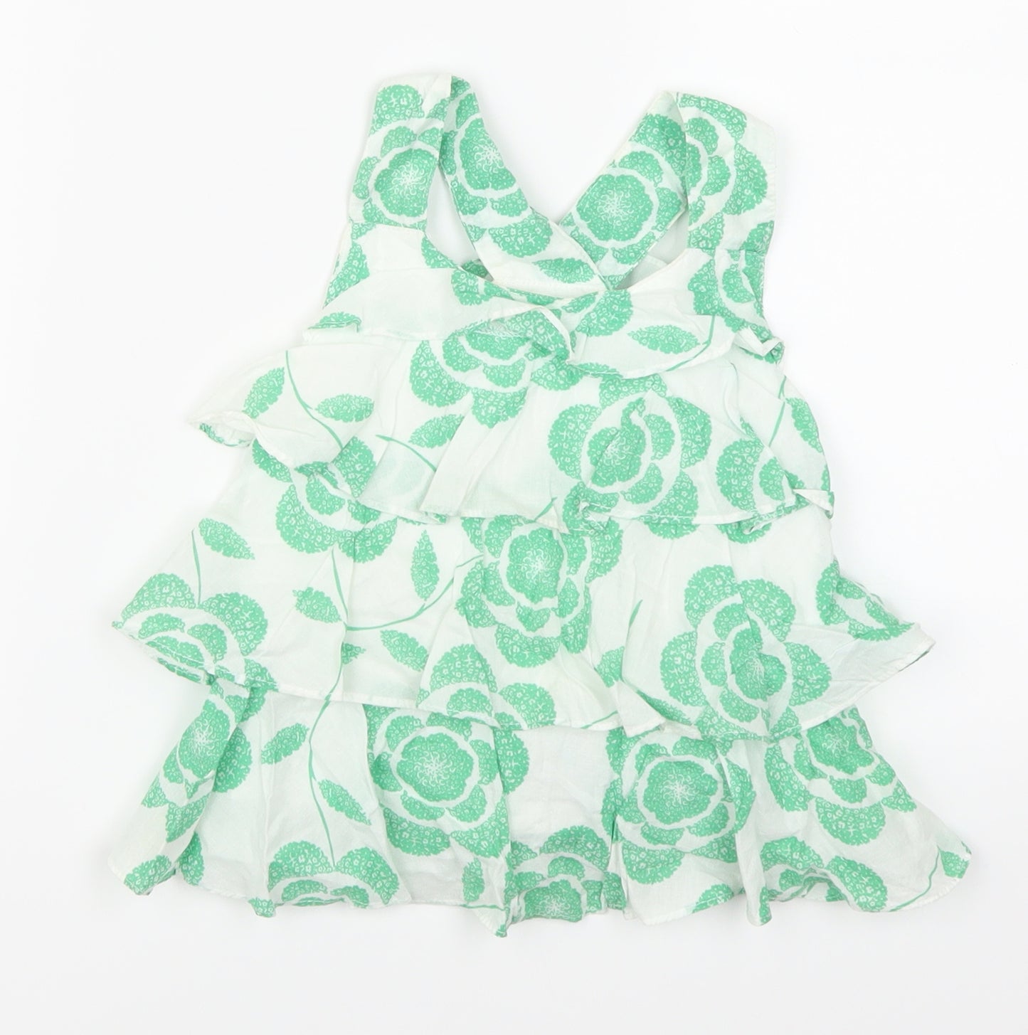 John Rocha Girls Green Floral  Basic Tank Size 2-3 Years