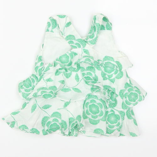 John Rocha Girls Green Floral  Basic Tank Size 2-3 Years