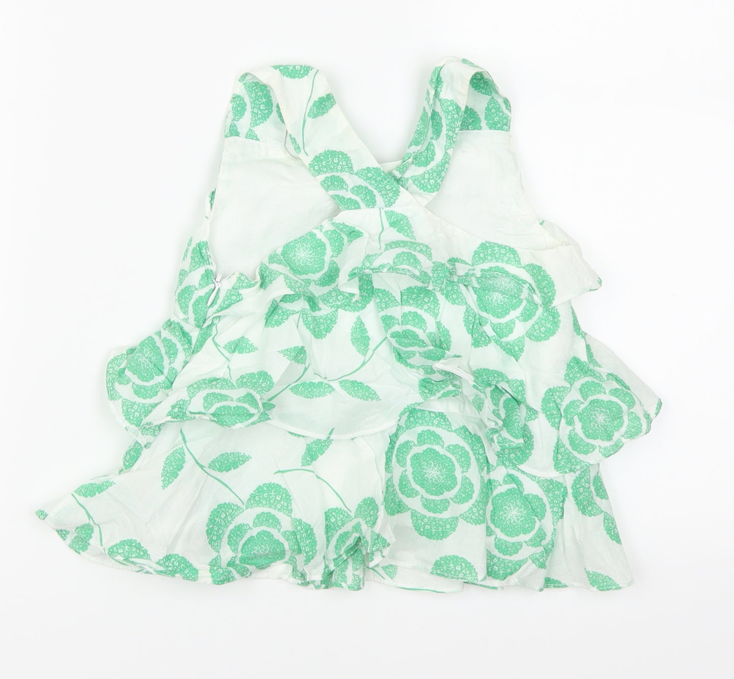 John Rocha Girls Green Floral  Basic Tank Size 2-3 Years