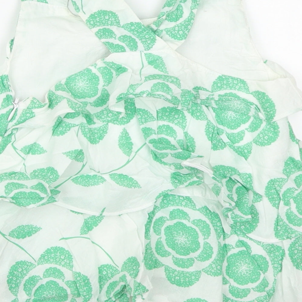 John Rocha Girls Green Floral  Basic Tank Size 2-3 Years