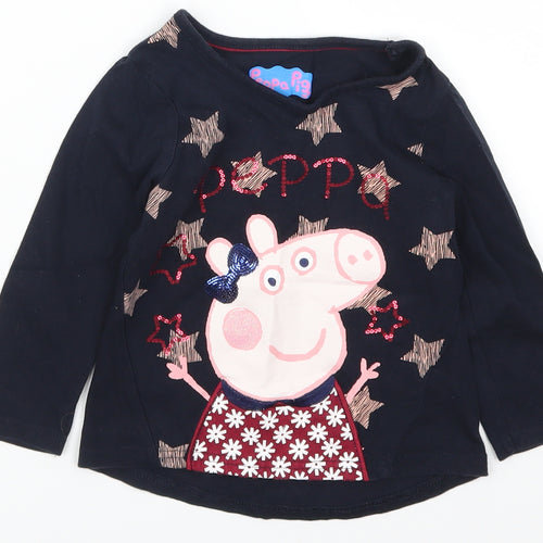 Nutmeg Girls Blue   Basic T-Shirt Size 2-3 Years  - Peppa Pig