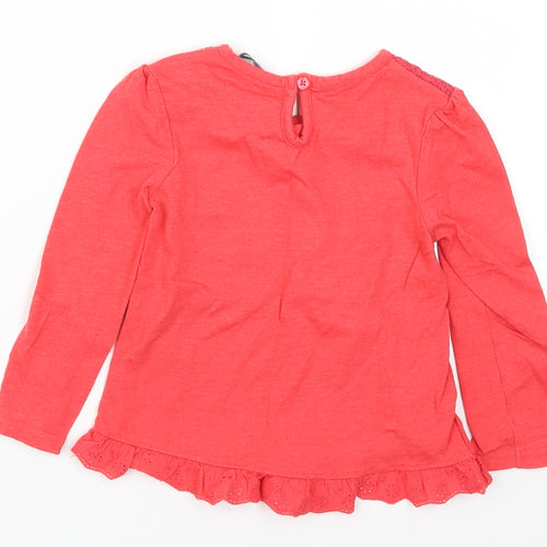 George Girls Red   Basic T-Shirt Size 2-3 Years  - Girl Puppy