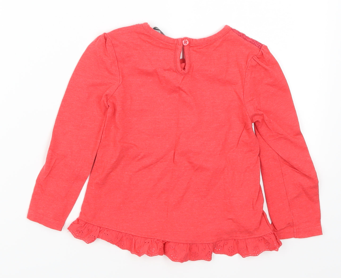 George Girls Red   Basic T-Shirt Size 2-3 Years  - Girl Puppy