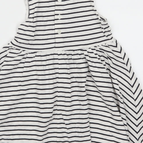 Marks and Spencer Girls White Striped  A-Line  Size 2-3 Years