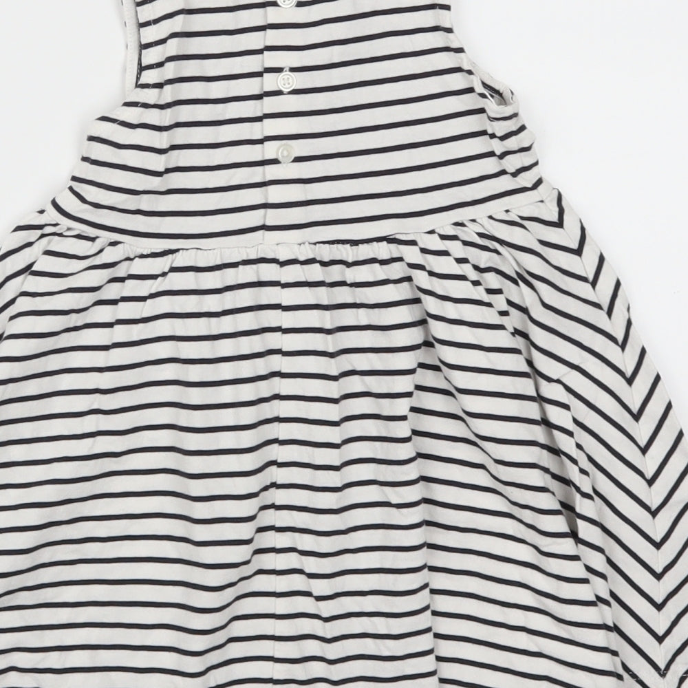 Marks and Spencer Girls White Striped  A-Line  Size 2-3 Years