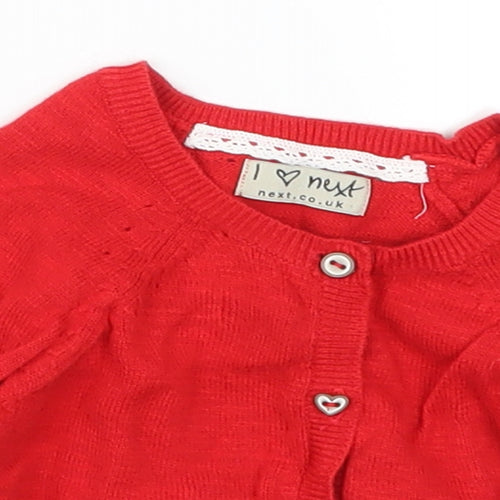 NEXT Boys Red   Cardigan Jumper Size 18-24 Months