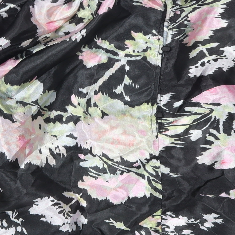 Topshop Womens Black Floral  Basic Blouse Size 12