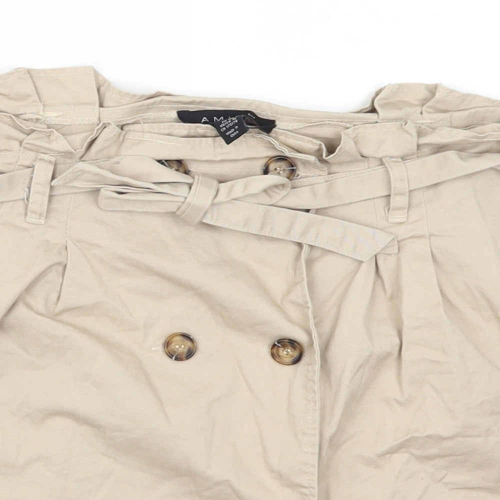 Amisu Womens Beige   A-Line Skirt Size 12  - Belted