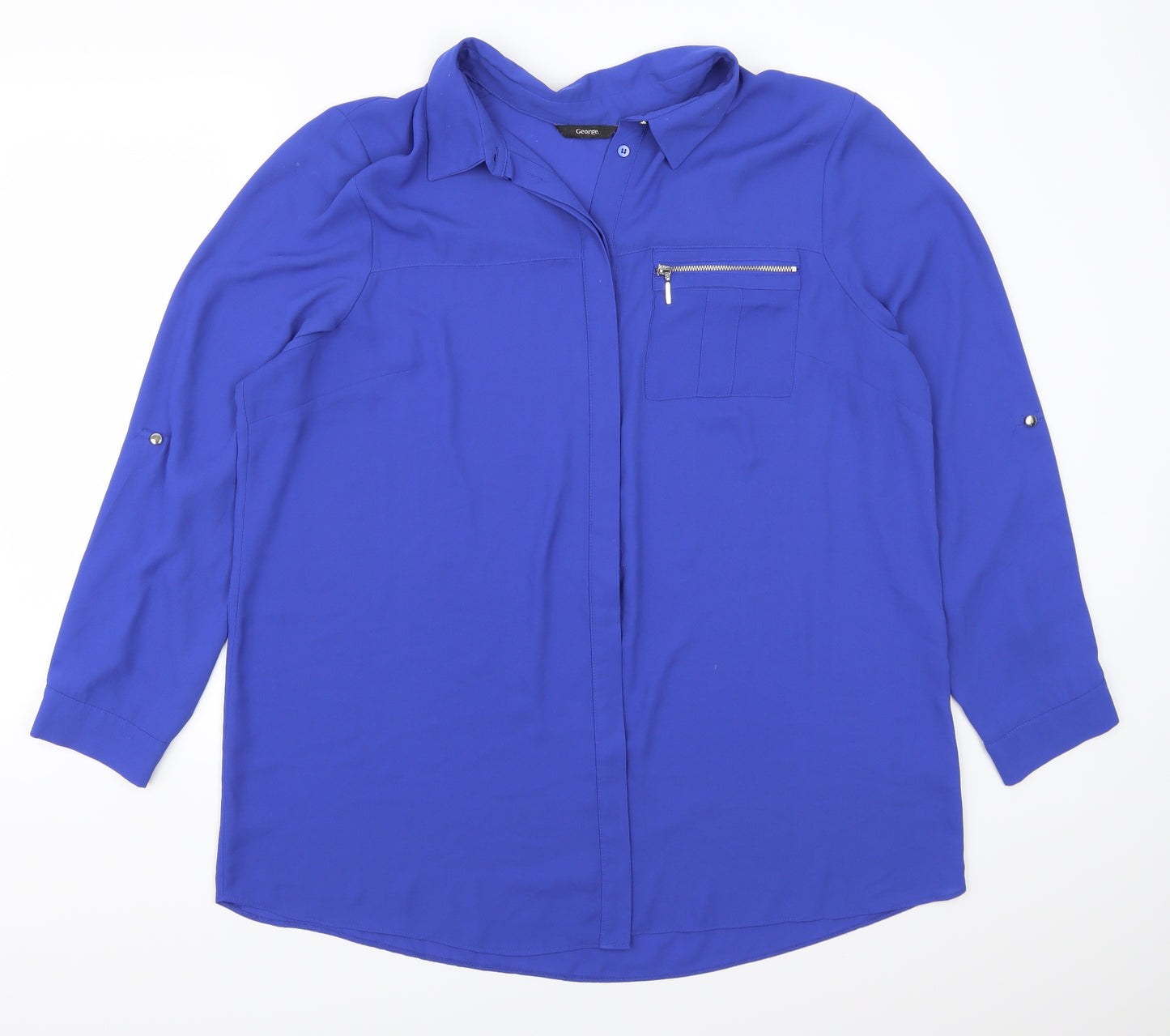 George Womens Blue   Basic Button-Up Size 20