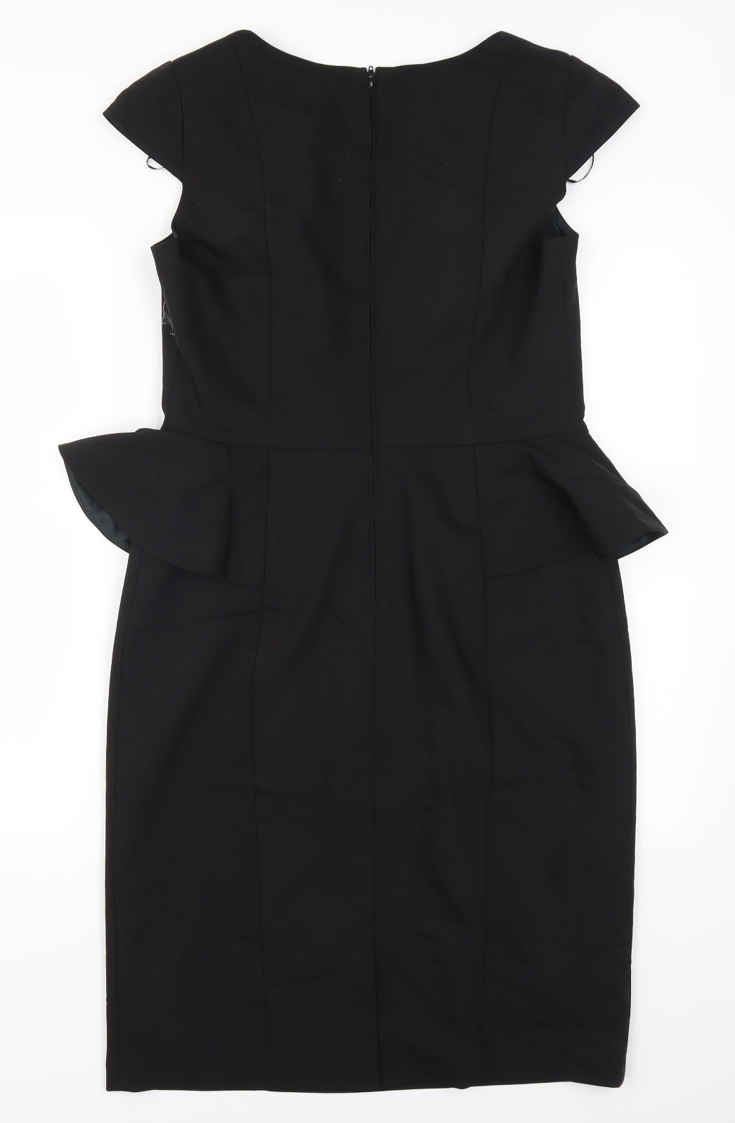 Preworn Womens Black   Pencil Dress  Size 12  - Curvy