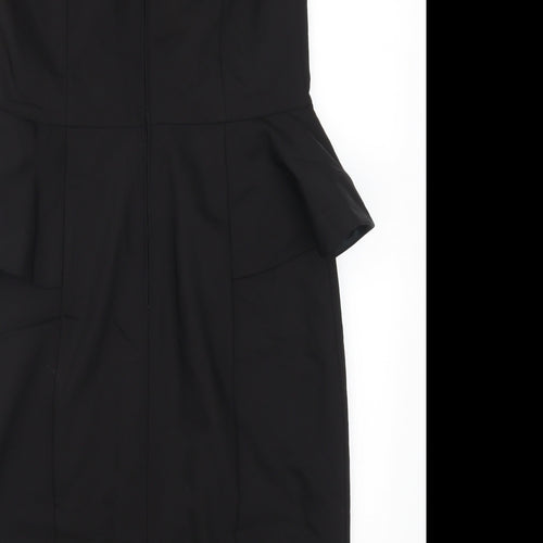 Preworn Womens Black   Pencil Dress  Size 12  - Curvy
