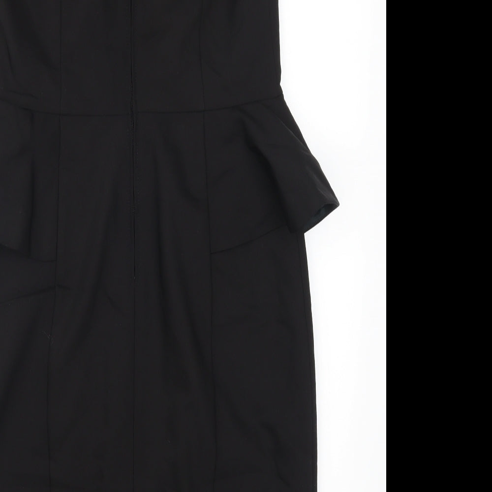 Preworn Womens Black   Pencil Dress  Size 12  - Curvy