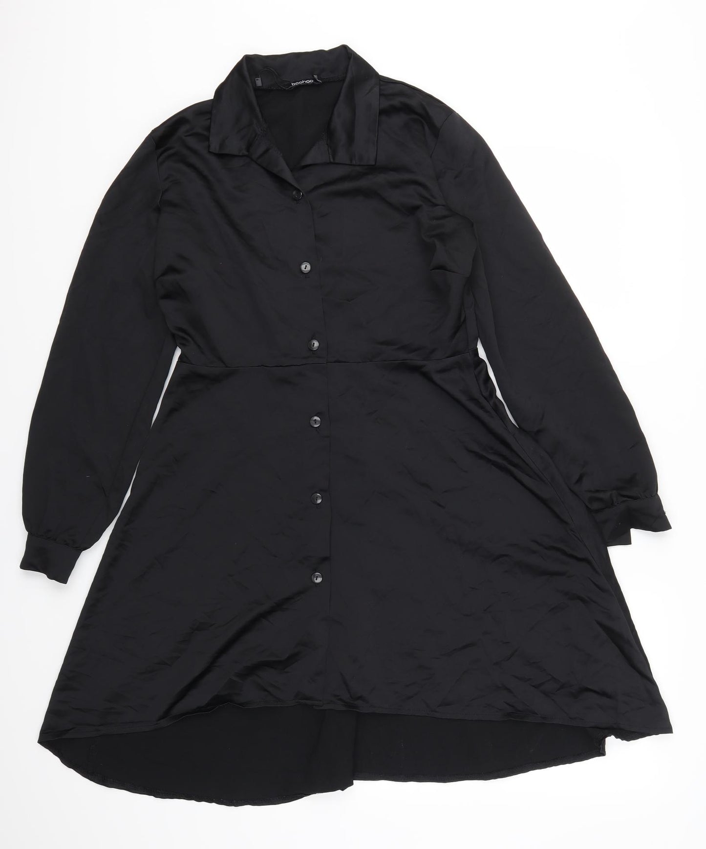Boohoo Womens Black   Shirt Dress  Size 14