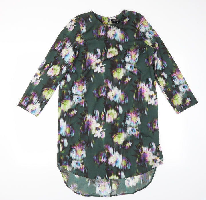 Topshop Womens Green Floral  Shift  Size 10
