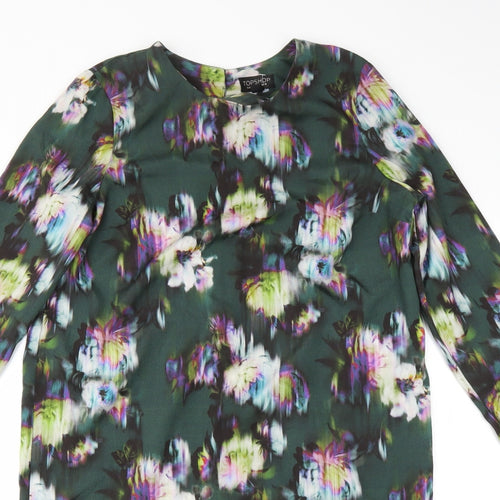 Topshop Womens Green Floral  Shift  Size 10