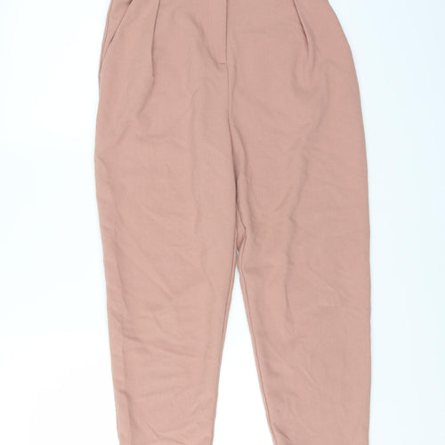 Topshop Womens Pink   Cropped Trousers Size 8 L24 in