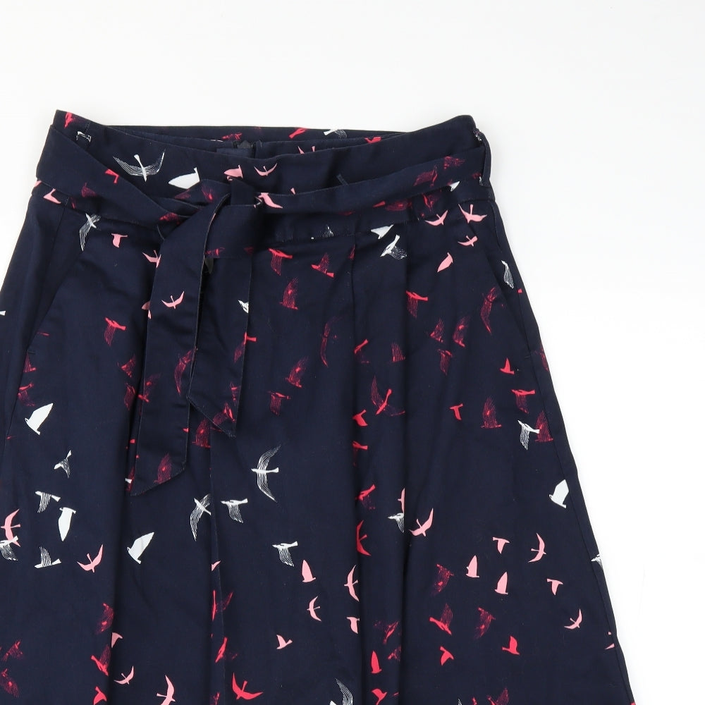 Marks and Spencer Womens Blue   A-Line Skirt Size 12  - Bird Print