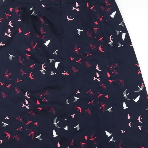 Marks and Spencer Womens Blue   A-Line Skirt Size 12  - Bird Print