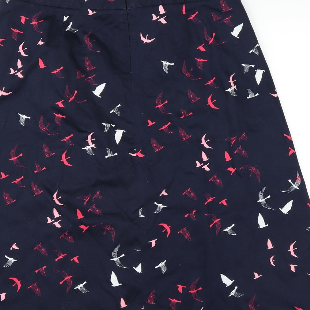 Marks and Spencer Womens Blue   A-Line Skirt Size 12  - Bird Print