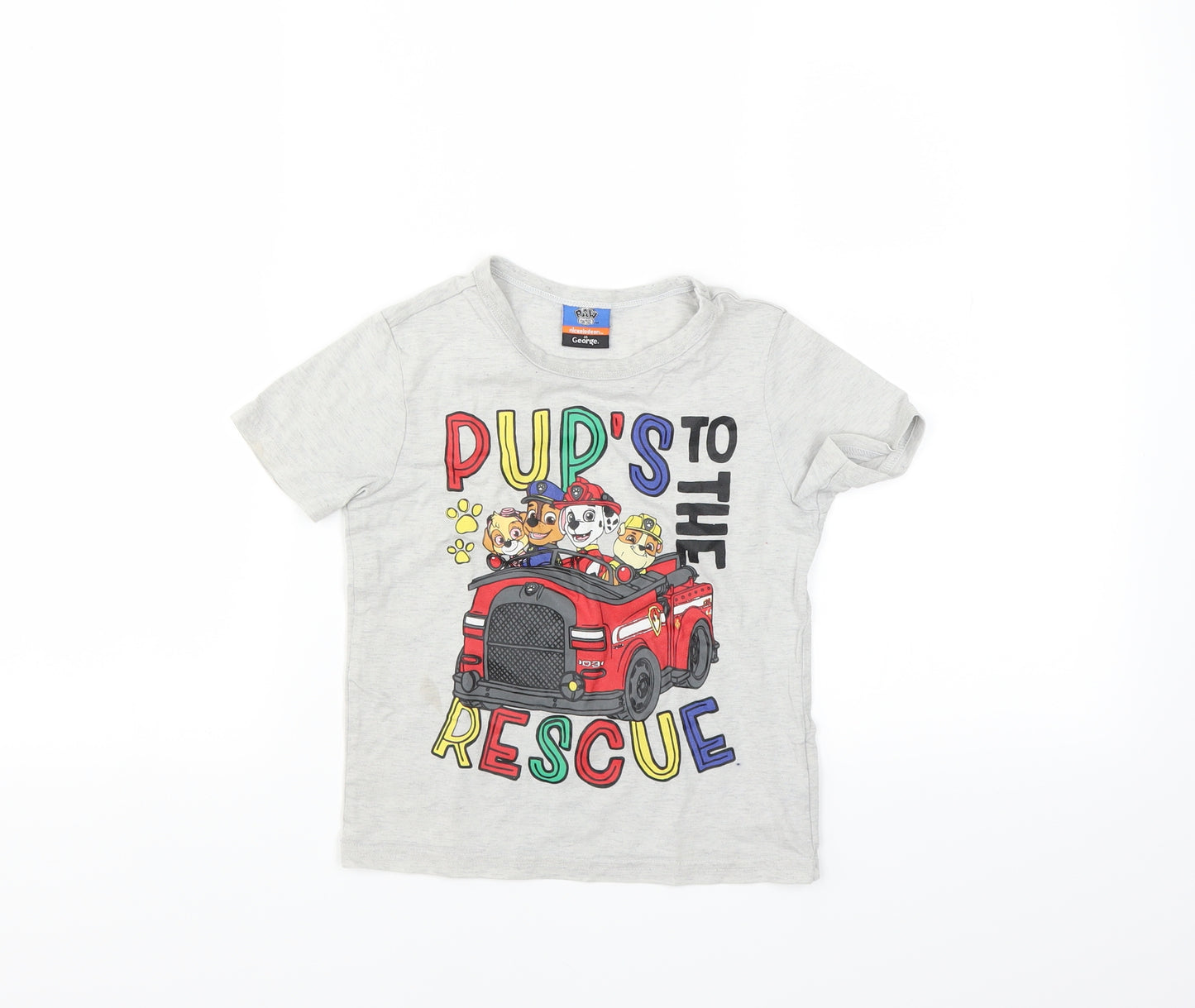 George Boys Grey   Basic T-Shirt Size 3-4 Years  - PAW PATROL