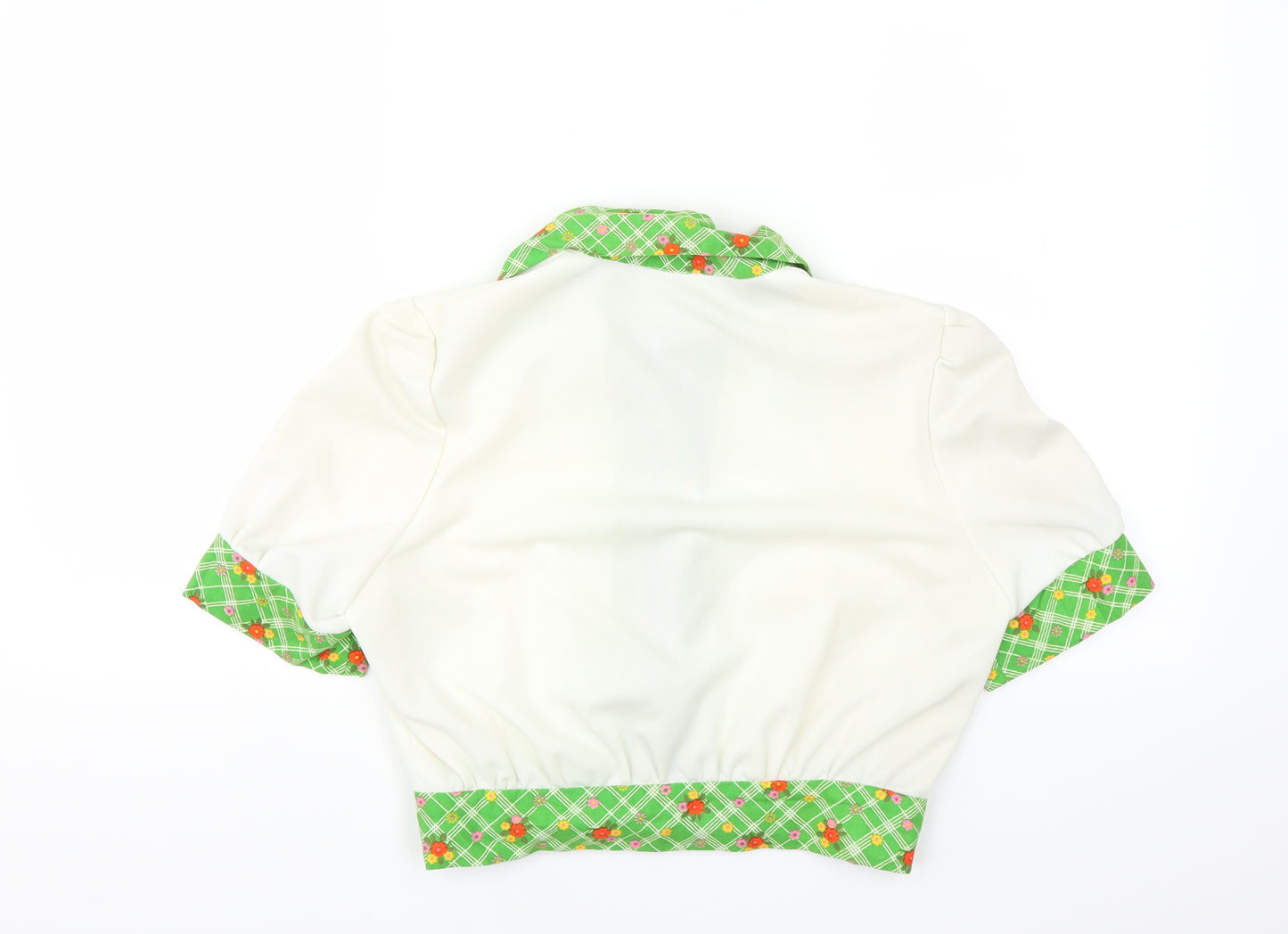 Spinney Womens White   Basic Blouse Size 14  - CROPPED floral detail