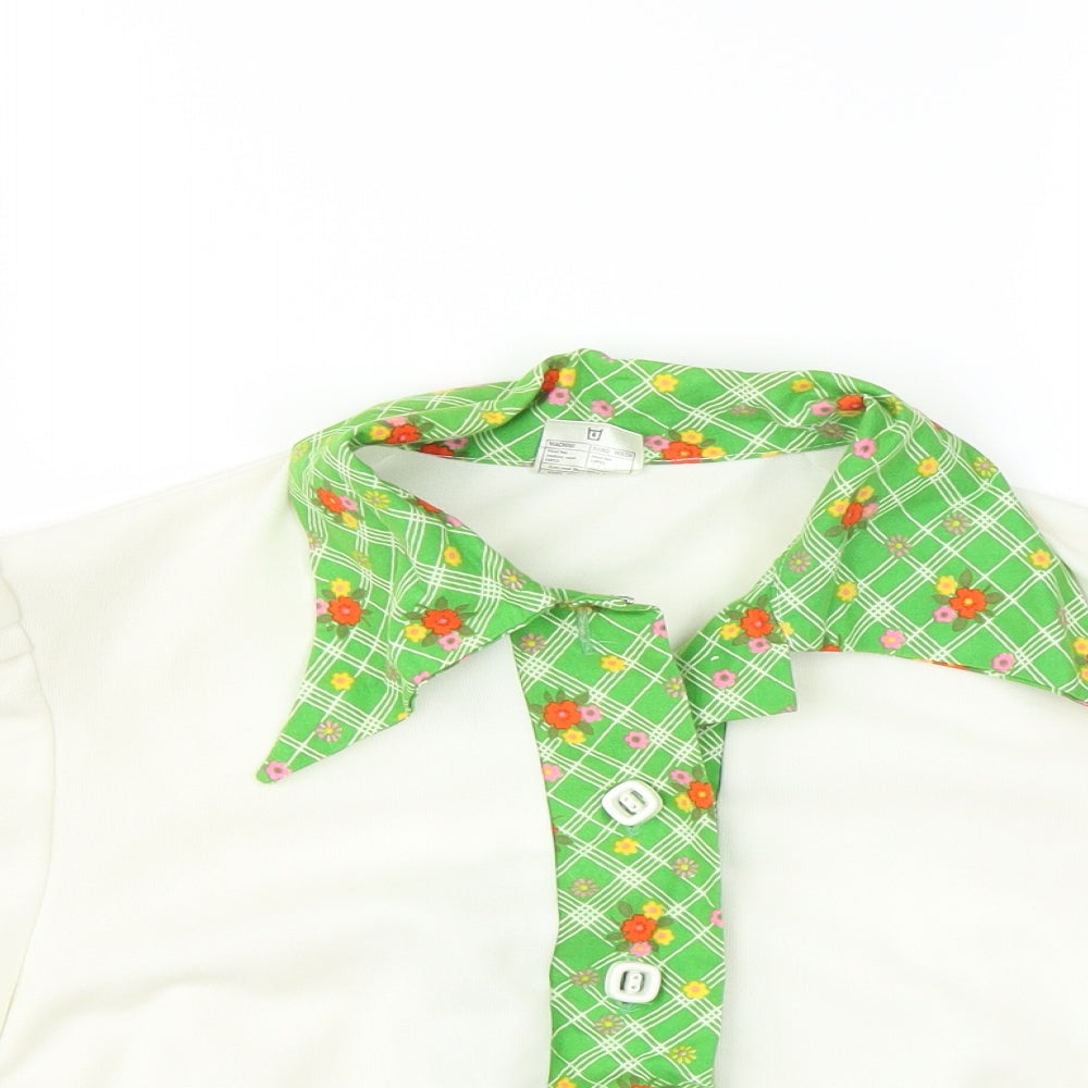 Spinney Womens White   Basic Blouse Size 14  - CROPPED floral detail