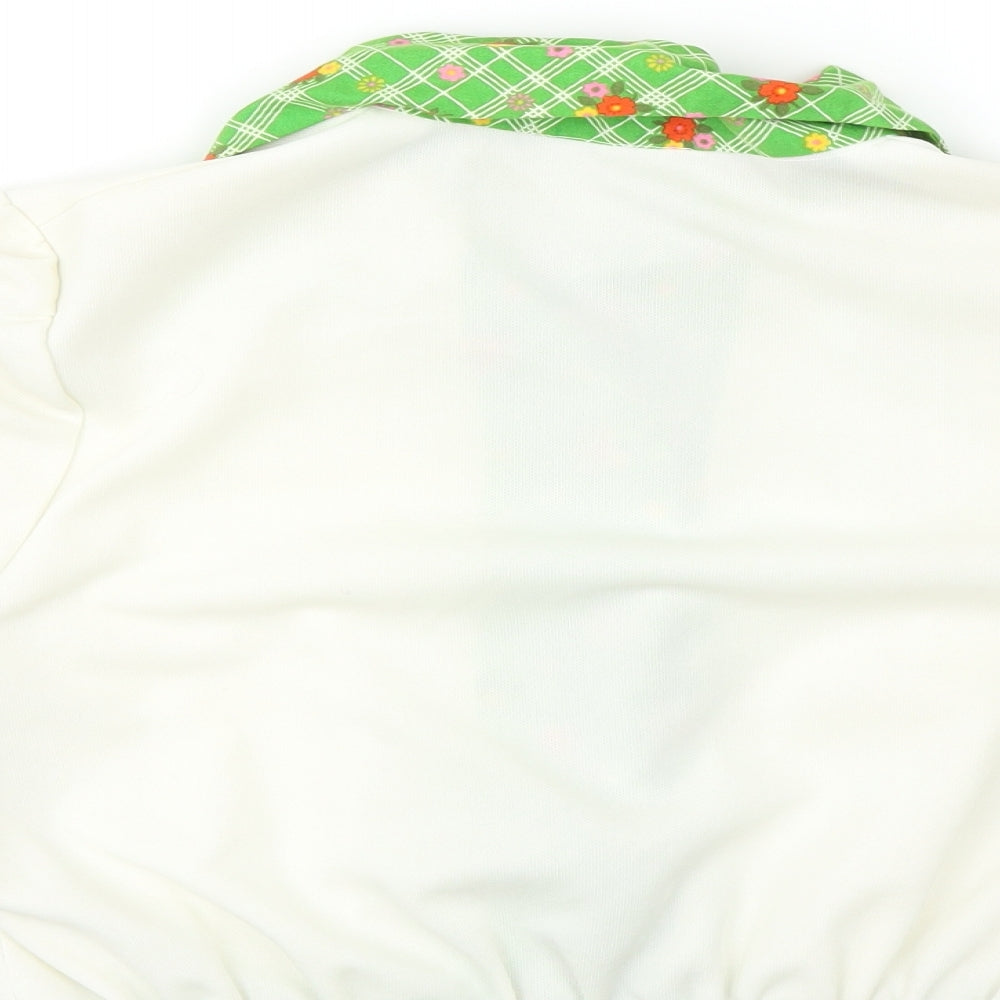 Spinney Womens White   Basic Blouse Size 14  - CROPPED floral detail