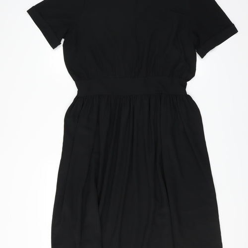 Marks and Spencer Womens Black   Shirt Dress  Size 16
