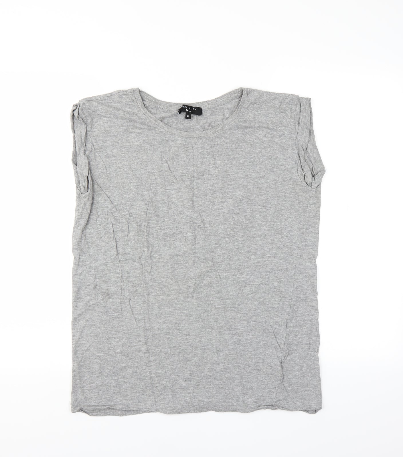 New Look Womens Grey   Basic T-Shirt Size 10  - tall