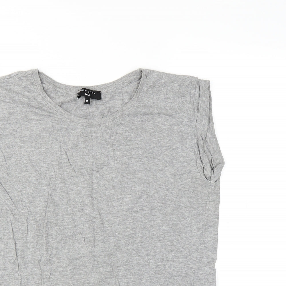 New Look Womens Grey   Basic T-Shirt Size 10  - tall