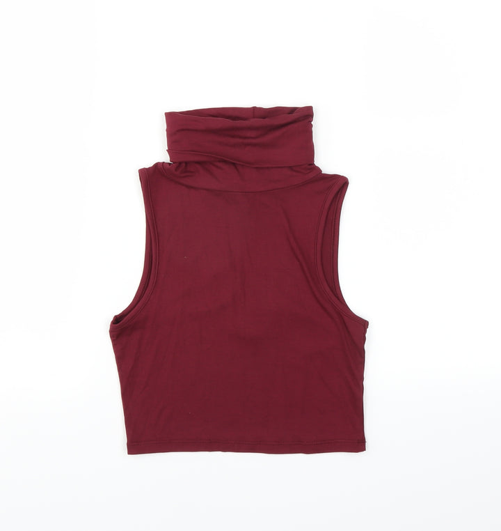Missguided Womens Purple Basic Tank Size 8 - CROPPED