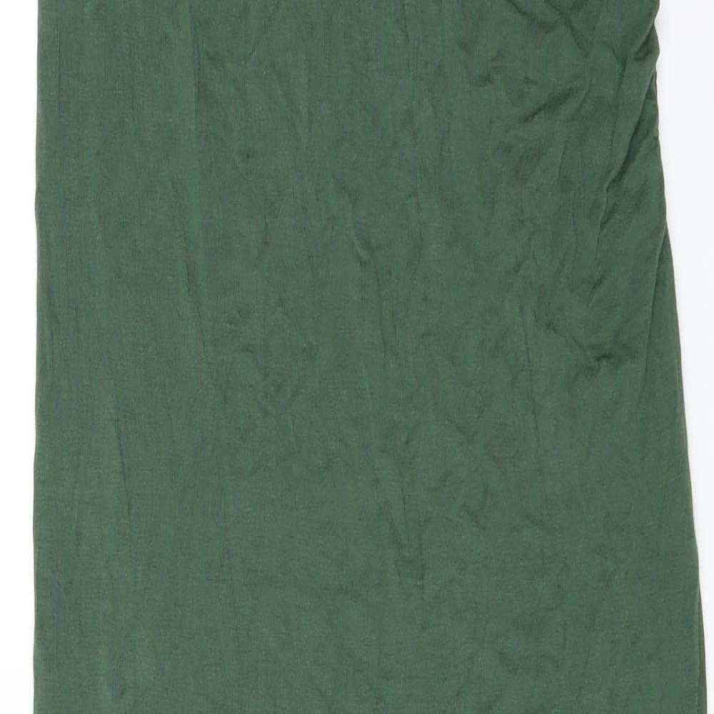 Boohoo Womens Green   Maxi Skirt Size 12  - Side split