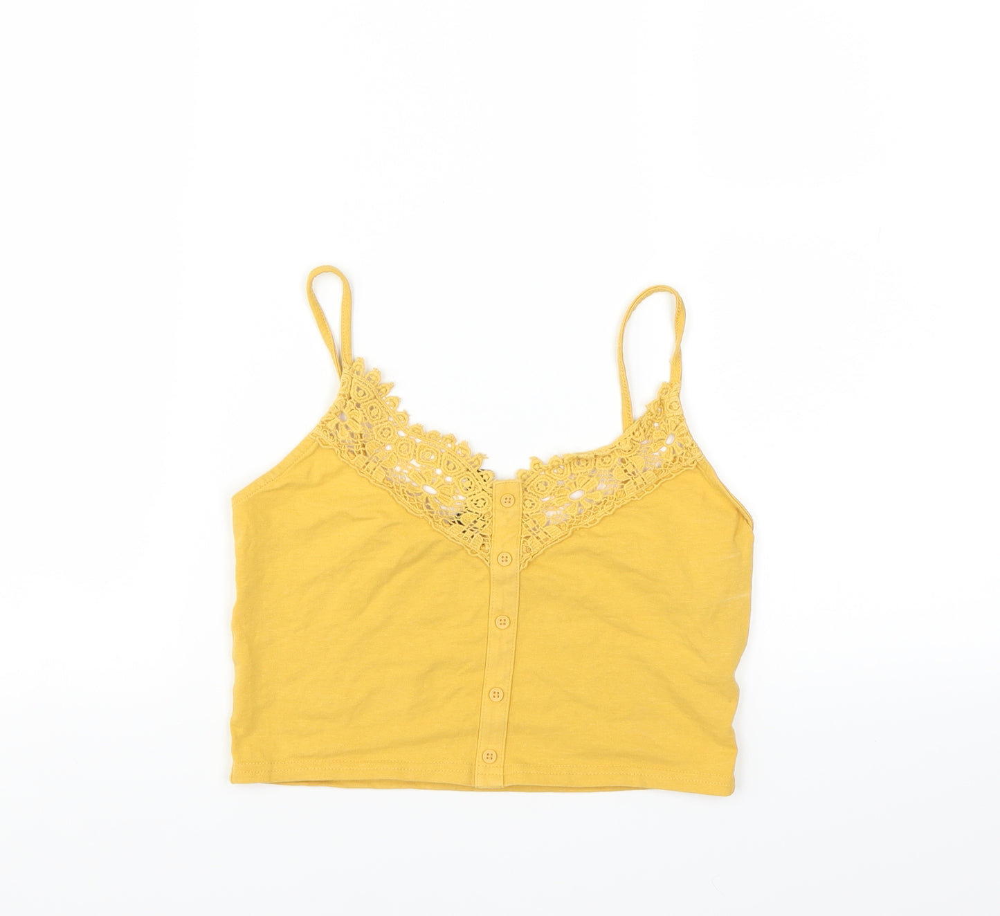 New Look Womens Yellow   Camisole T-Shirt Size 10  - CROPPED