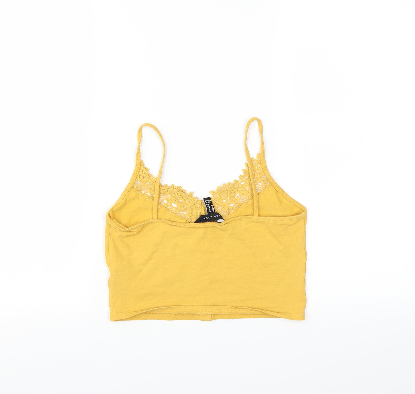 New Look Womens Yellow   Camisole T-Shirt Size 10  - CROPPED