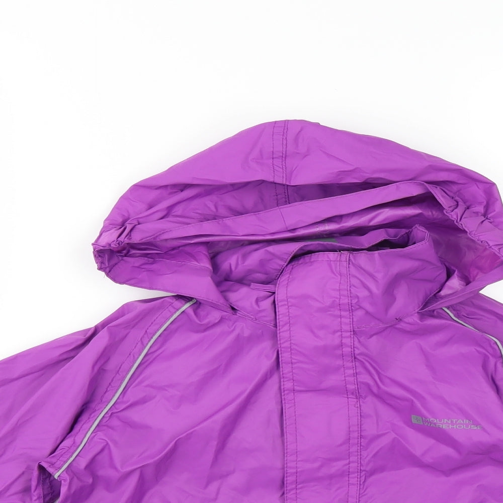 Mountain Warehouse Girls Purple   Rain Coat Jacket Size 5-6 Years