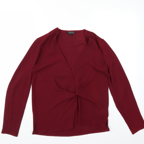 Topshop Womens Red   Basic Blouse Size 8
